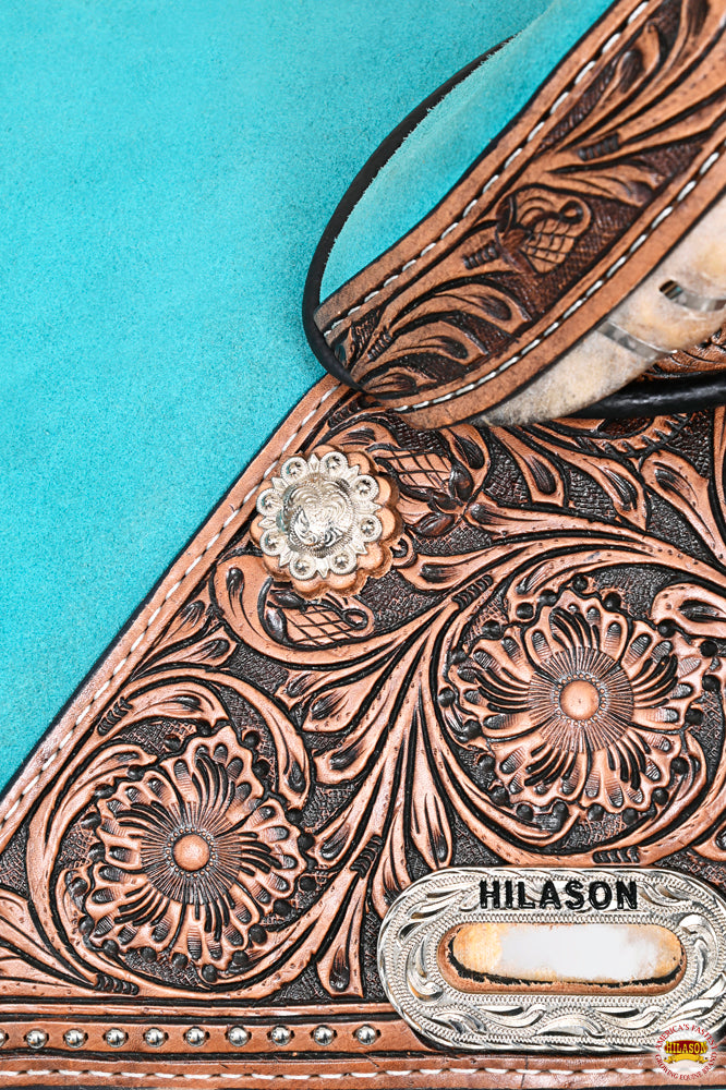 HILASON Western Horse Treeless Trail Barrel American Leather Saddle | for Horses