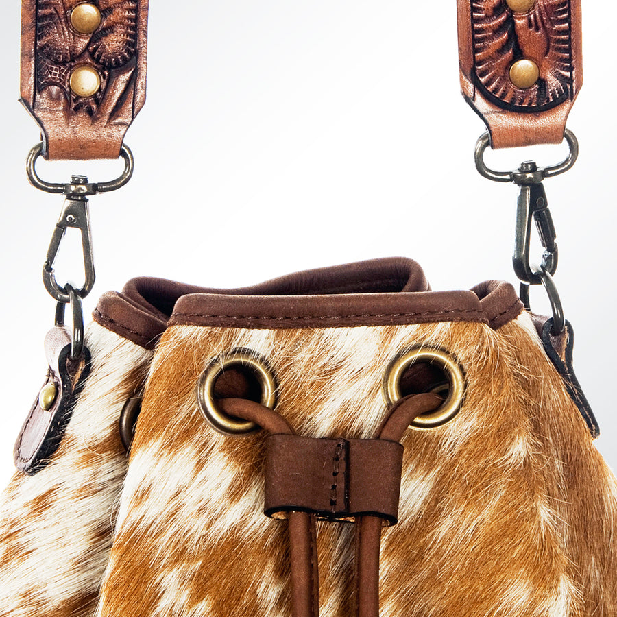 American Darling Bucket Bag Hand Tooled Floral Carved Hand Woven Saddle Blanket Leather Purse with YKK Zipper
