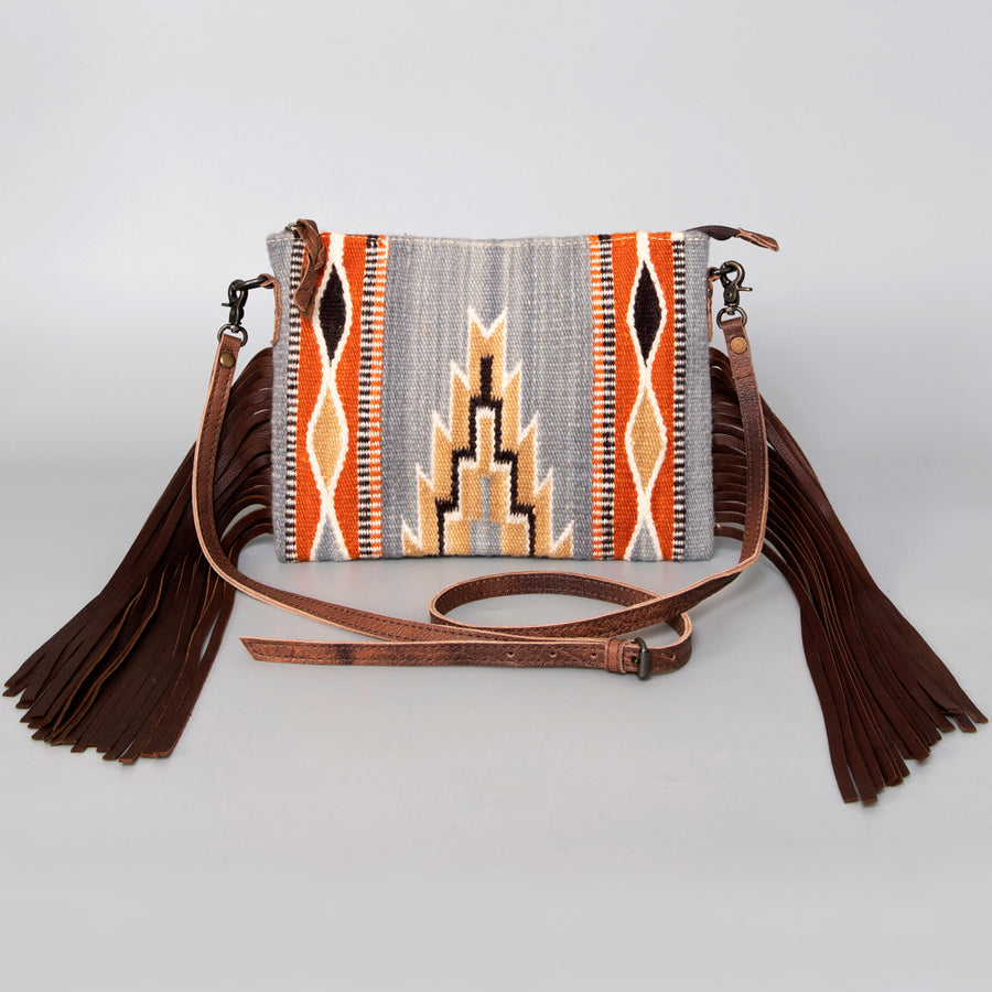 American Darling CrossBody Bag Saddle Blanket Fabric Genuine Leather Western Women Handbag Purse | for Cute Travel
