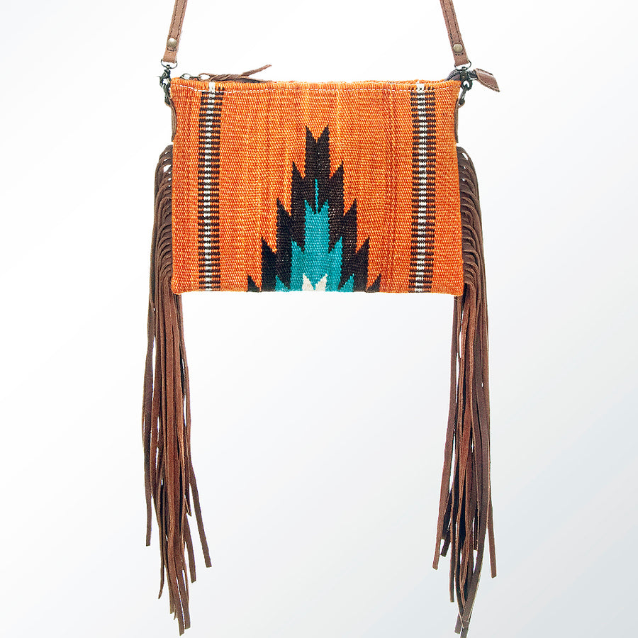 American Darling CrossBody Bag Saddle Blanket Fabric Genuine Leather Western Women Handbag Purse | for Cute Travel