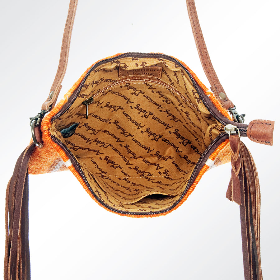 American Darling CrossBody Bag Saddle Blanket Fabric Genuine Leather Western Women Handbag Purse | for Cute Travel