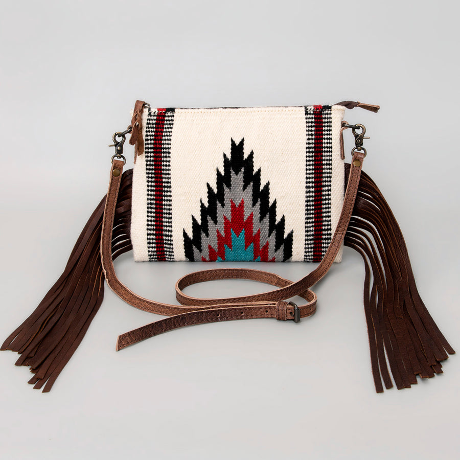 American Darling CrossBody Bag Saddle Blanket Fabric Genuine Leather Western Women Handbag Purse | for Cute Travel