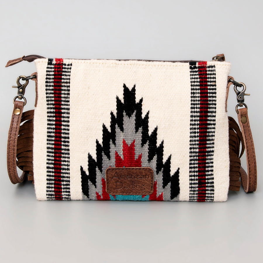 American Darling CrossBody Bag Saddle Blanket Fabric Genuine Leather Western Women Handbag Purse | for Cute Travel