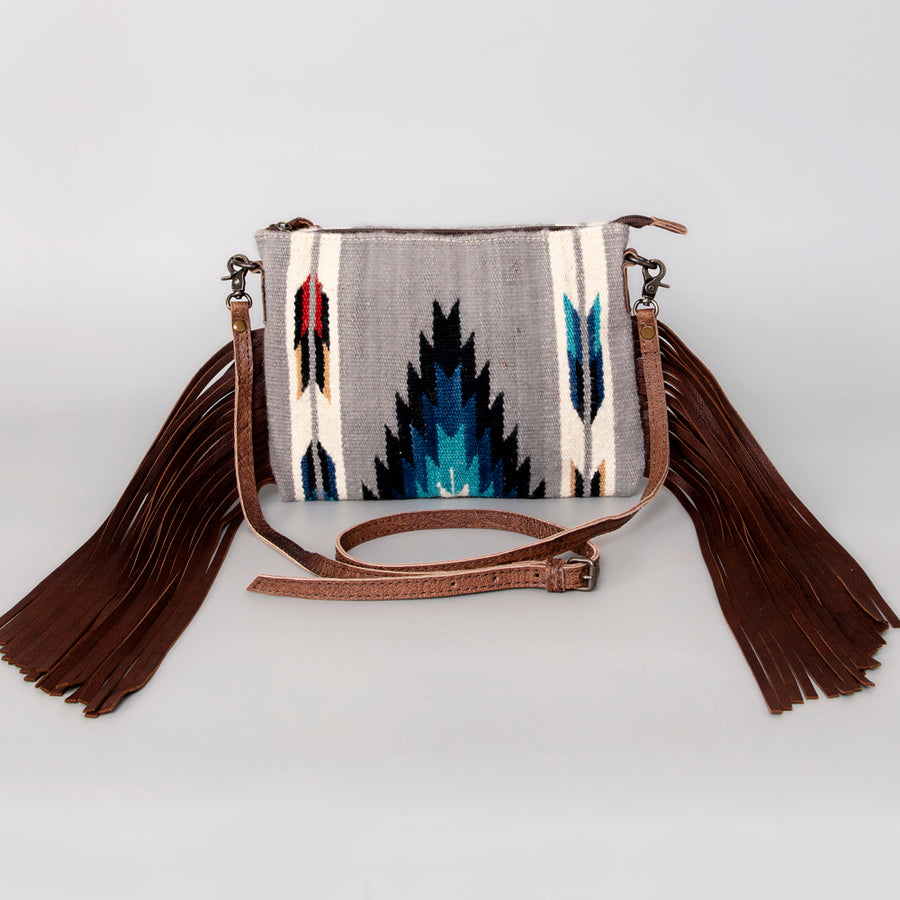 American Darling CrossBody Bag Saddle Blanket Fabric Genuine Leather Western Women Handbag Purse | for Cute Travel