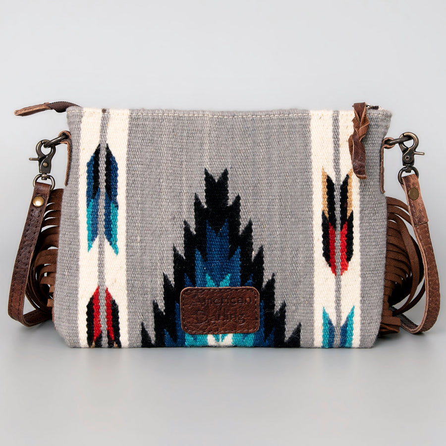 American Darling CrossBody Bag Saddle Blanket Fabric Genuine Leather Western Women Handbag Purse | for Cute Travel
