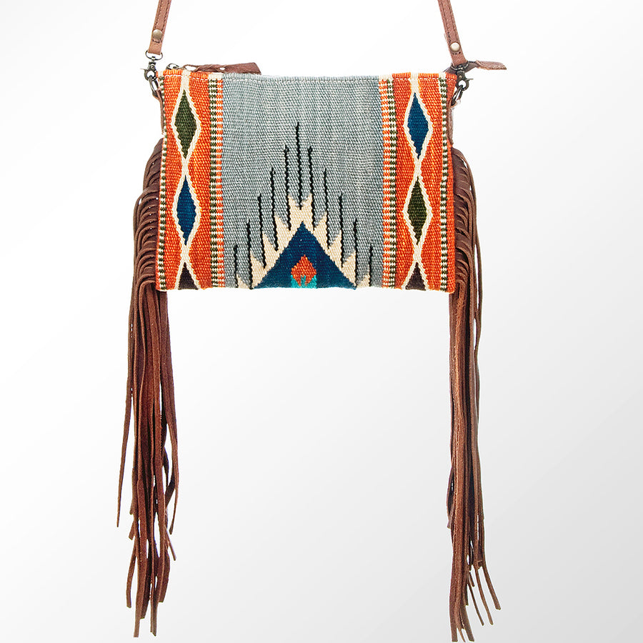 American Darling CrossBody Bag Saddle Blanket Fabric Genuine Leather Western Women Handbag Purse | for Cute Travel