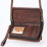 American Darling ADBG485D10 Organiser Saddle Blanket Genuine Leather Women Bag Western Handbag Purse