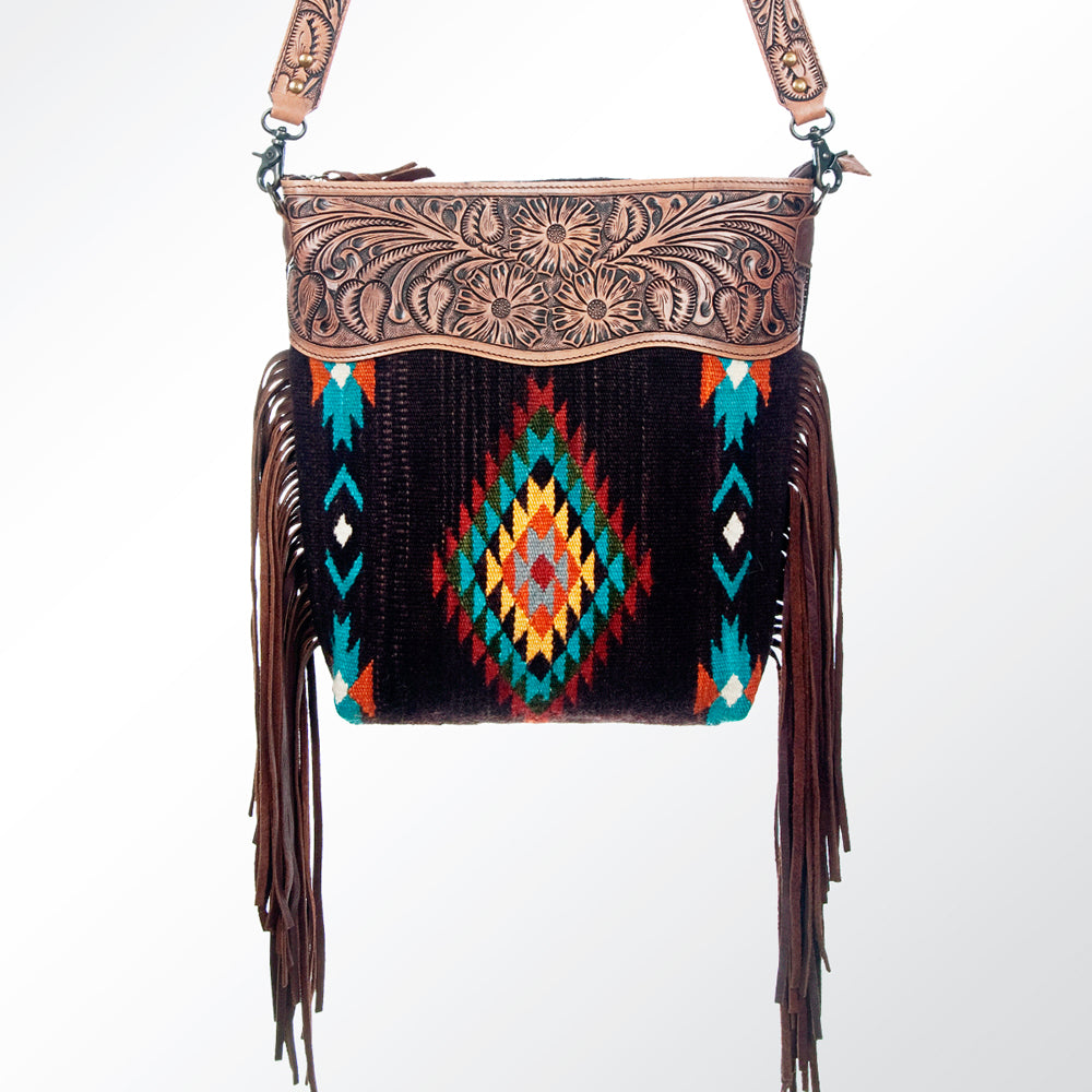 American Darling Cross Body Hand Tooled Saddle Blanket Genuine Leather Western Women Bag Handbag Purse | Crossbody for Cute