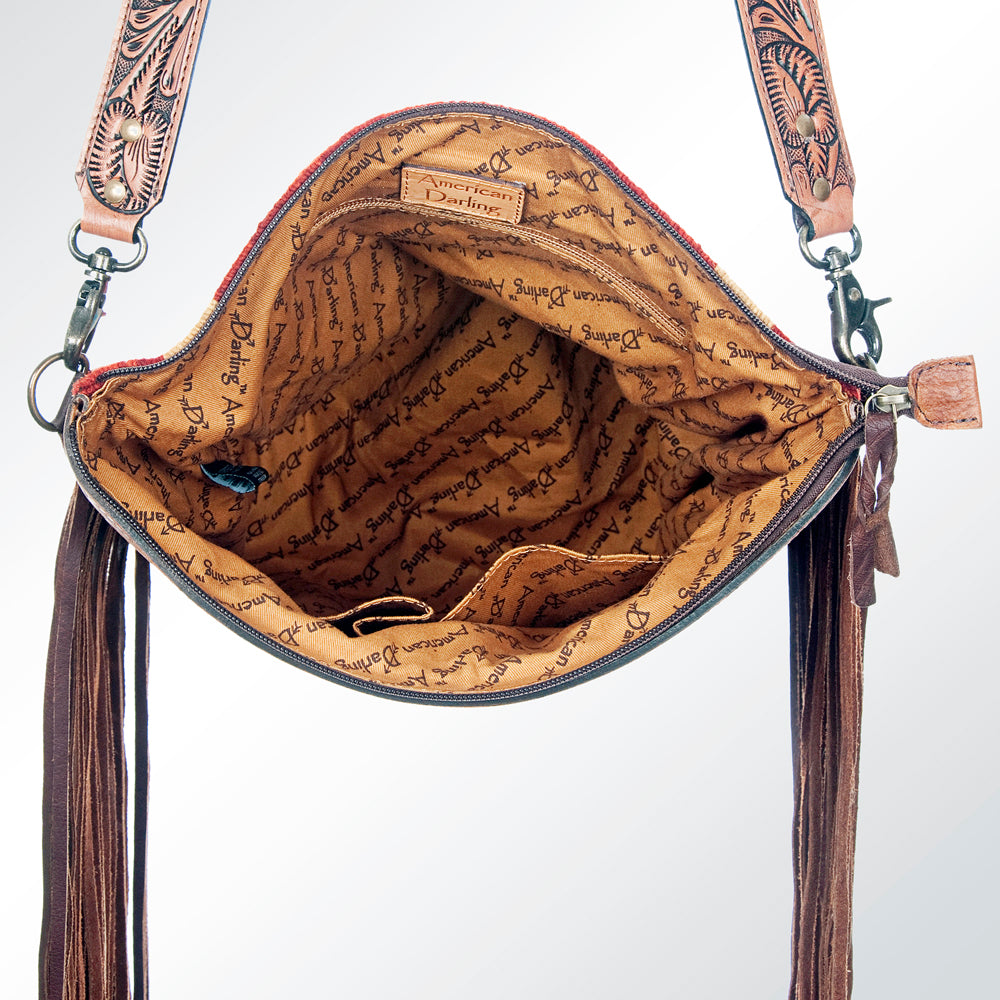American Darling Cross Body Hand Tooled Saddle Blanket Genuine Leather Western Women Bag Handbag Purse | Crossbody for Cute