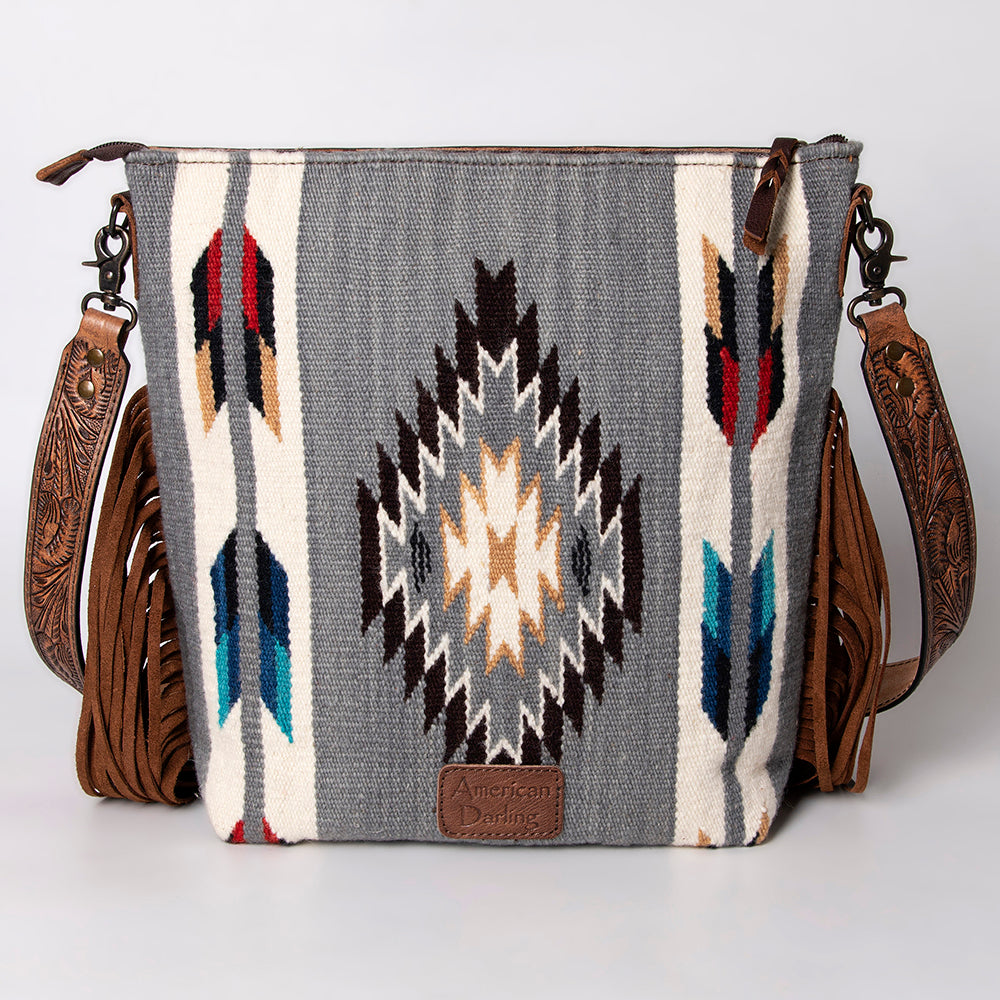 American Darling Cross Body Hand Tooled Saddle Blanket Genuine Leather Western Women Bag Handbag Purse | Crossbody for Cute