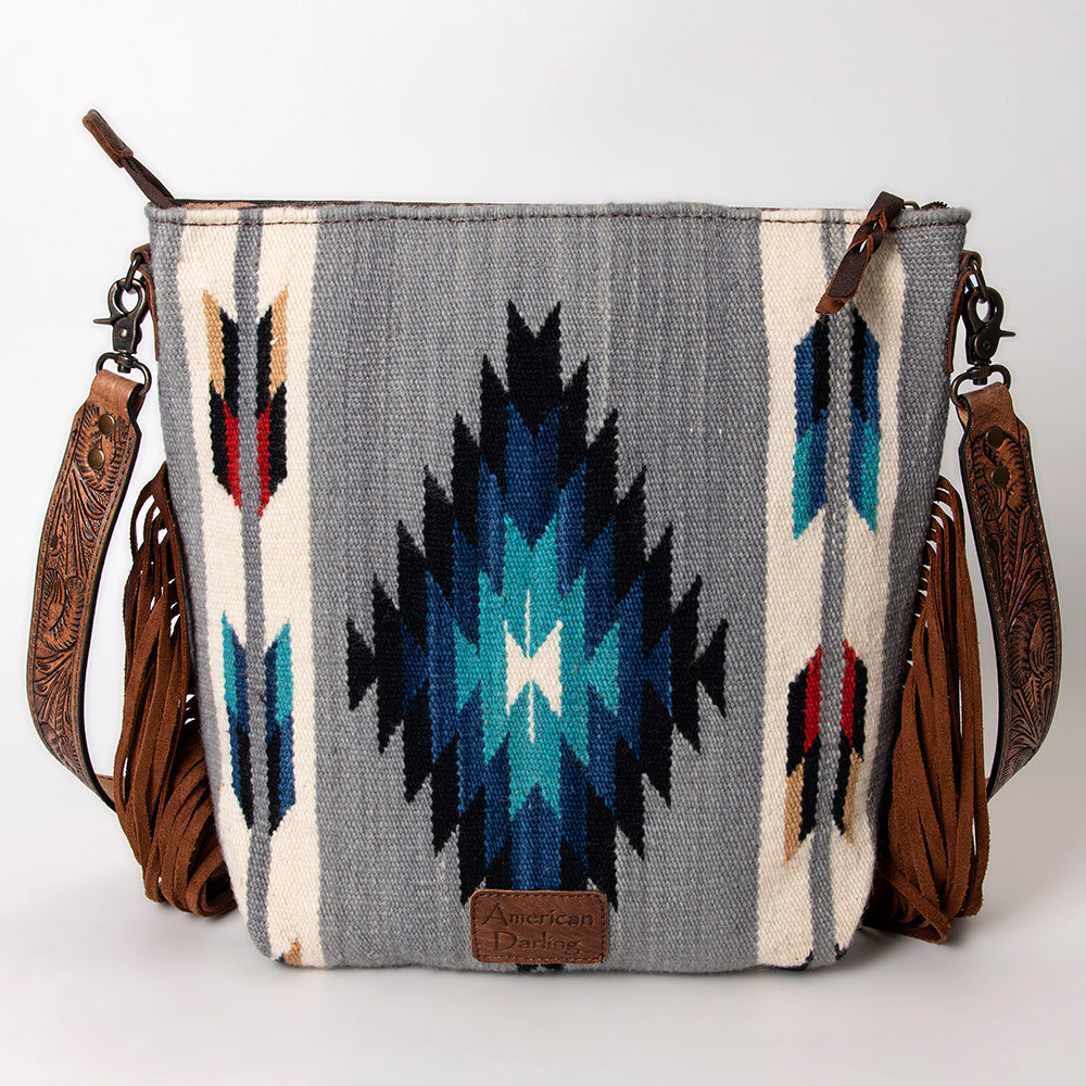 American Darling Cross Body Hand Tooled Saddle Blanket Genuine Leather Western Women Bag Handbag Purse | Crossbody for Cute