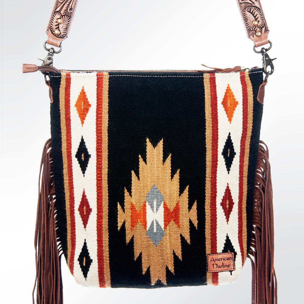 American Darling Cross Body Hand Tooled Saddle Blanket Genuine Leather Western Women Bag Handbag Purse | Crossbody for Cute
