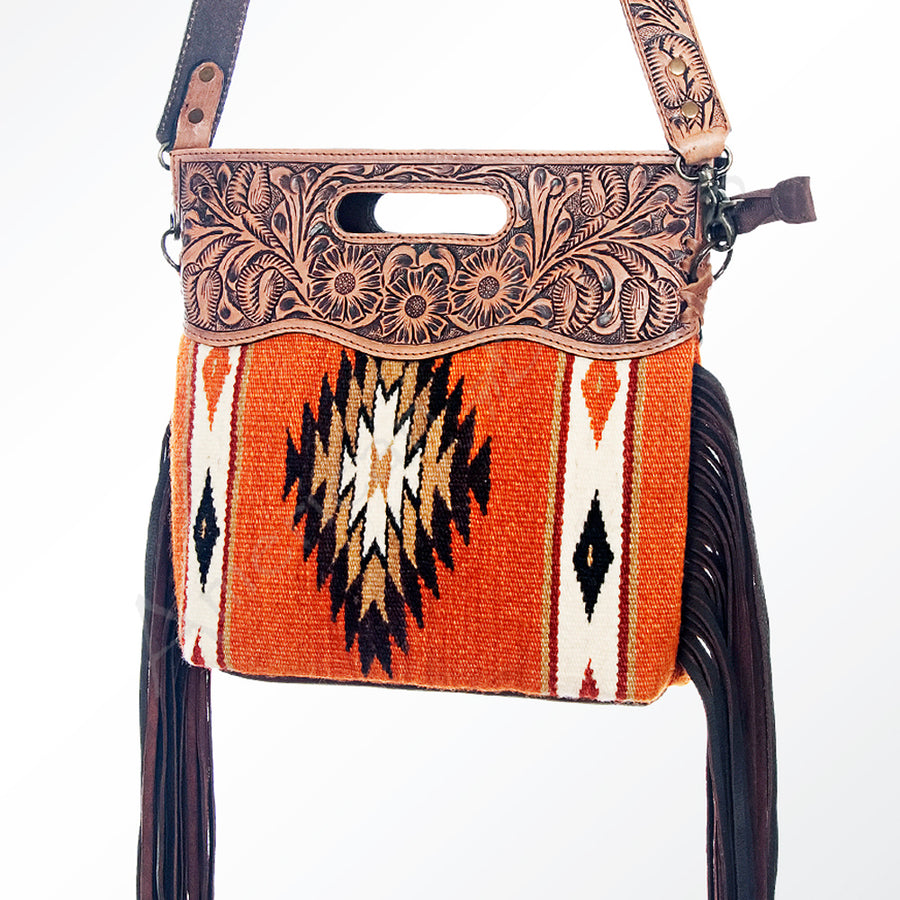 American Darling Hand Tooled Floral and Saddle Blanket Western Signature Cross Body Bag - Uhorse