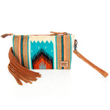 American Darling ADBG344TANE Wristlet Hand Tooled Saddle Blanket Genuine Leather Women Bag Western Handbag Purse