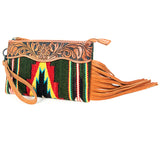American Darling ADBG344TANG Wristlet Hand Tooled Saddle Blanket Genuine Leather Women Bag Western Handbag Purse