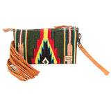 American Darling ADBG344TANG Wristlet Hand Tooled Saddle Blanket Genuine Leather Women Bag Western Handbag Purse