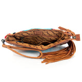 American Darling ADBG344TANDAR7 Wristlet Hand Tooled Saddle Blanket Genuine Leather Women Bag Western Handbag Purse