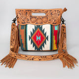 American Darling Clutch Hand Tooled Saddle Blanket Fabric Genuine Leather Western Women Bag Handbag Purse | Purses for Cute