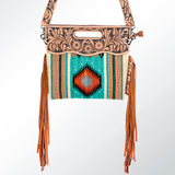 American Darling Clutch Hand Tooled Saddle Blanket Fabric Genuine Leather Western Women Bag Handbag Purse | Purses for Cute