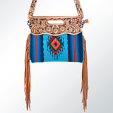 American Darling Clutch Hand Tooled Saddle Blanket Fabric Genuine Leather Western Women Bag Handbag Purse | Purses for Cute