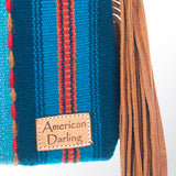 American Darling Clutch Hand Tooled Saddle Blanket Fabric Genuine Leather Western Women Bag Handbag Purse | Purses for Cute