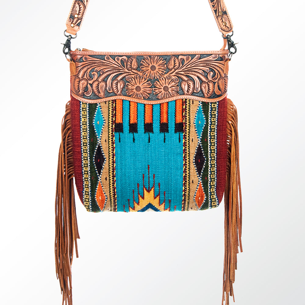 American Darling Cross Body Hand Tooled Saddle Blanket Genuine Leather Western Women Bag Handbag Purse | Crossbody for Cute