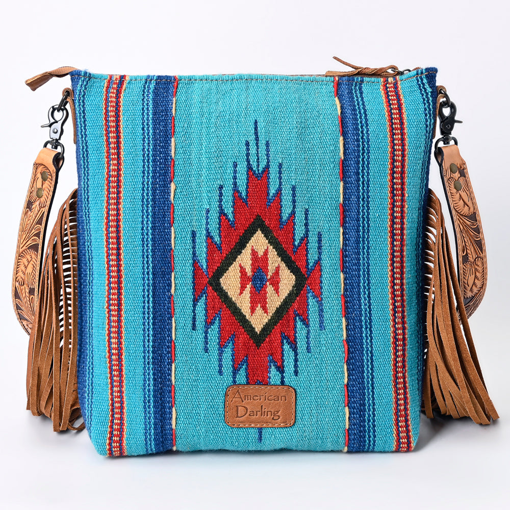 American Darling Cross Body Hand Tooled Saddle Blanket Genuine Leather Western Women Bag Handbag Purse | Crossbody for Cute