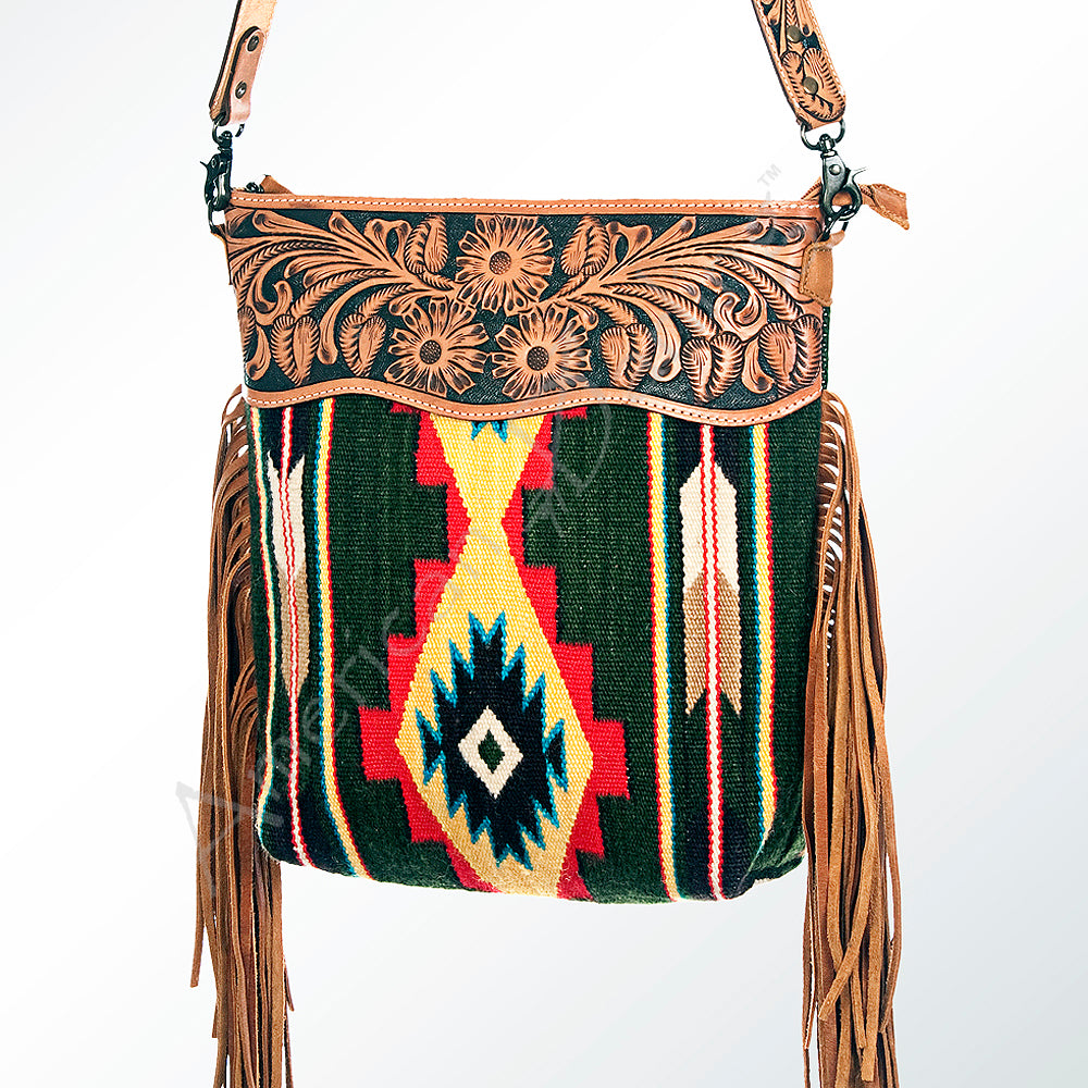 American Darling Cross Body Hand Tooled Saddle Blanket Genuine Leather Western Women Bag Handbag Purse | Crossbody for Cute