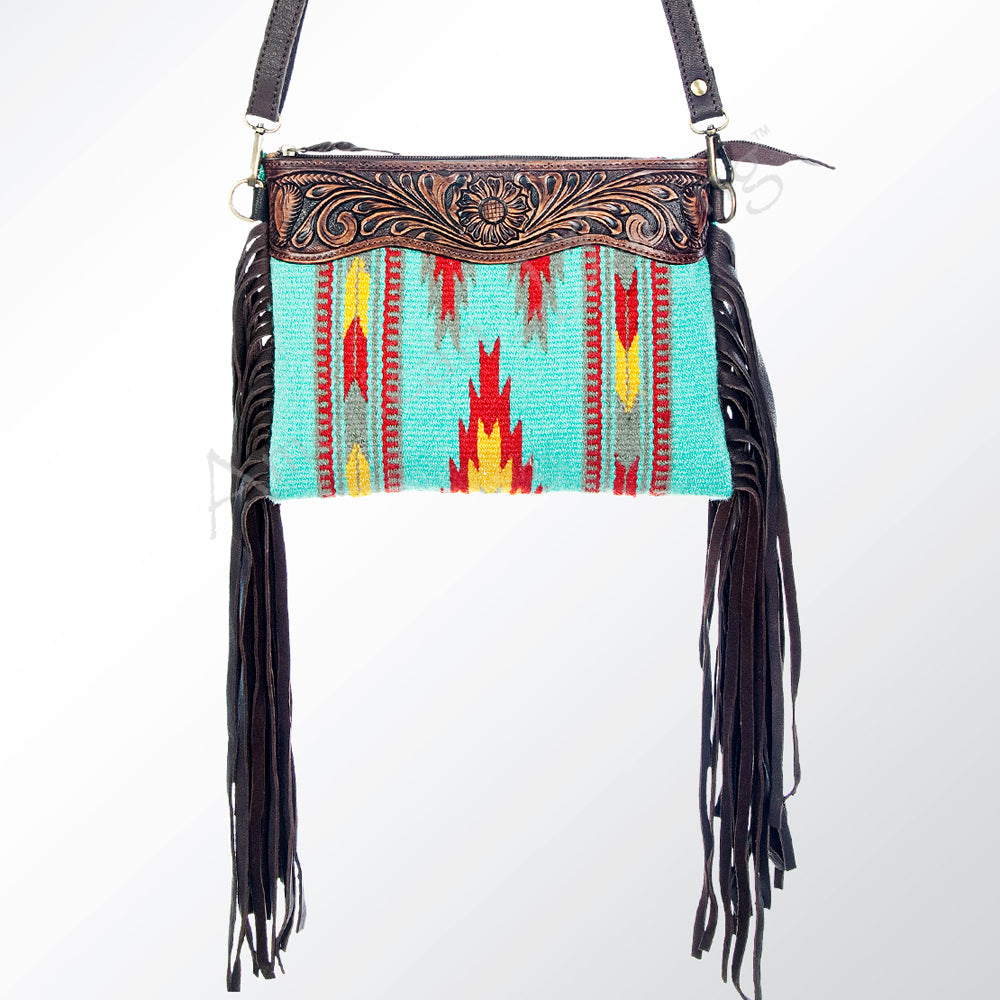 American Darling Cross Body Hand Tooled Saddle Blanket Genuine Leather Western Women Bag Handbag Purse | Crossbody for Cute