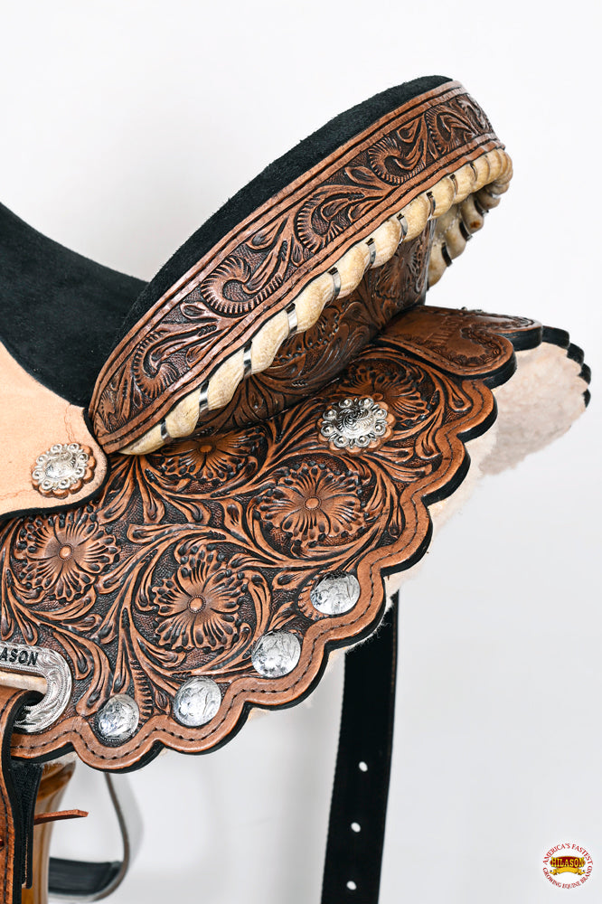 HILASON Western Horse Saddle American Leather Flex Trail Barrel Tack | for Horses