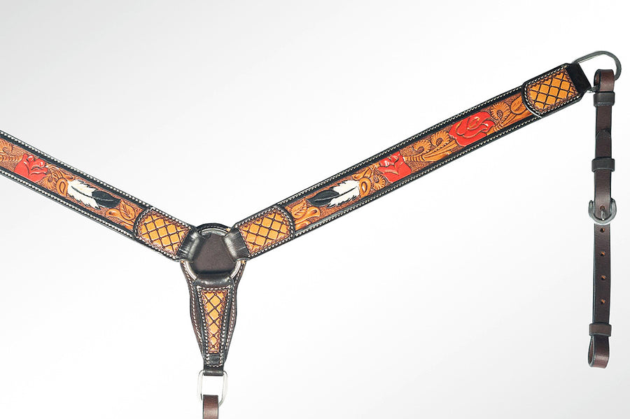 American Darling Western Horse Breast Collar Leather Dark Brown | Genuine