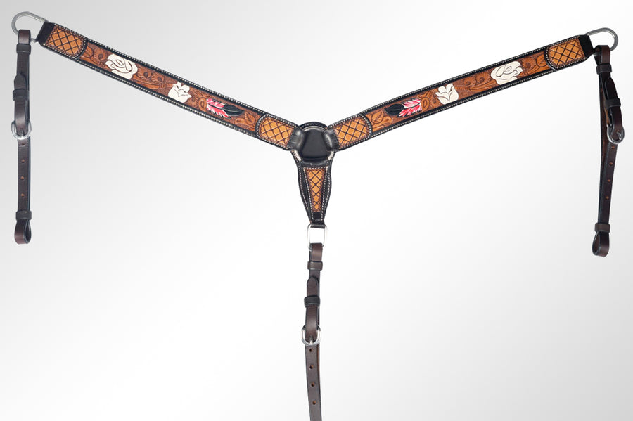 American Darling Western Horse Breast Collar Leather Dark Brown | Genuine