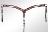 AMERICAN DARLING Western Horse Breast Collar Hand Carved Leather Dark Brown