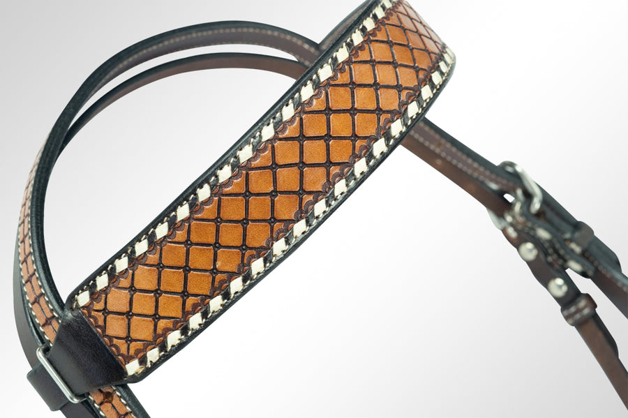 American Darling Western Horse Headstall Leather Dark Brown | Genuine