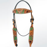 AMERICAN DARLING Western Horse Headstall Breast Collar Set Leather