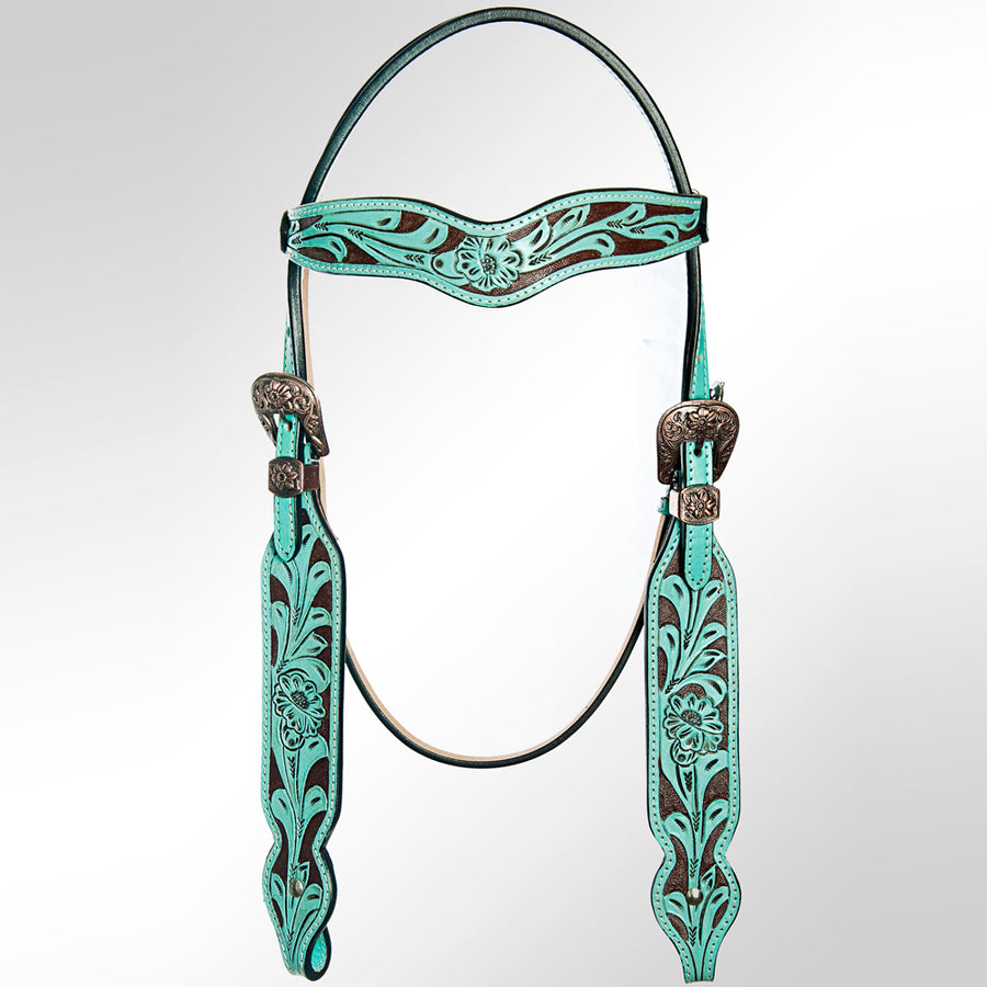 AMERICAN DARLING Western Horse Headstall Tack Genuine Leather - Uhorse