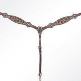AMERICAN DARLING Western Horse Headstall Breast Collar Set Leather