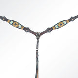 AMERICAN DARLING Western Horse One Ear Headstall Breast Collar Set Leather