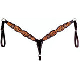Bar H Equine Pinwheel Floral Hand Tooled Horse Western Leather One Ear Headstall Brown