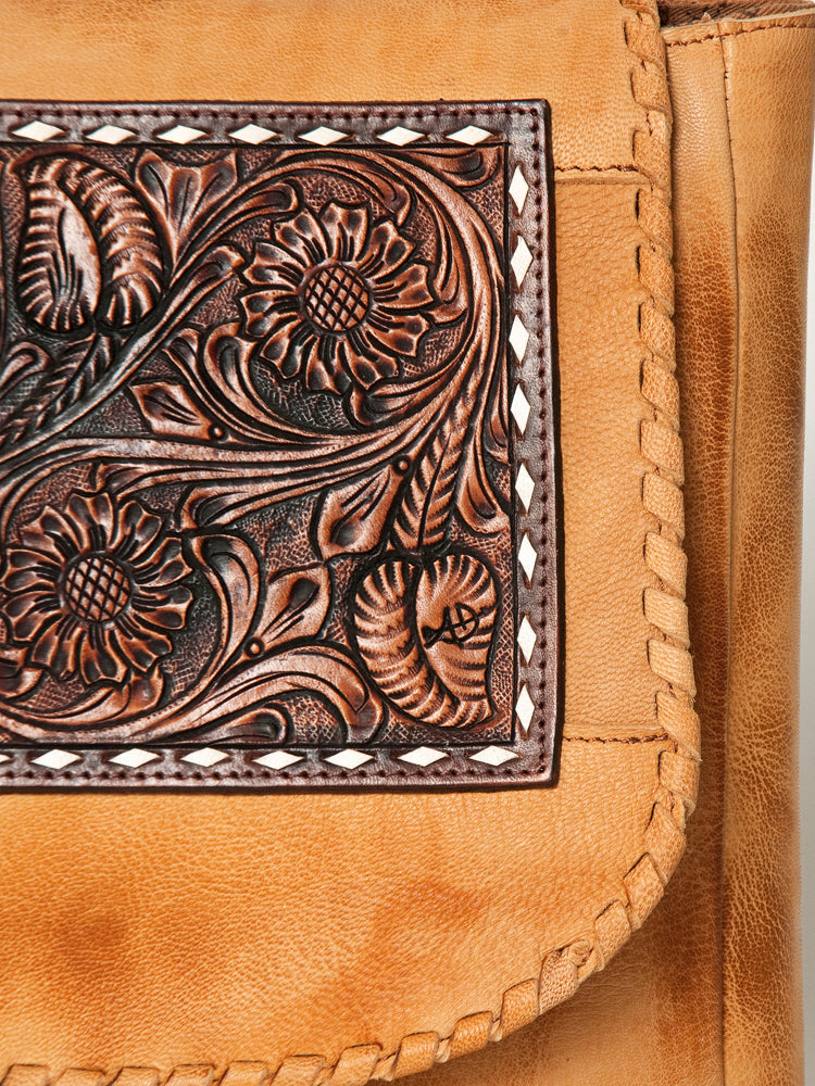 American Darling Backpack Hand Tooled Genuine Leather Western Women Bag Handbag Purse | for Laptop School