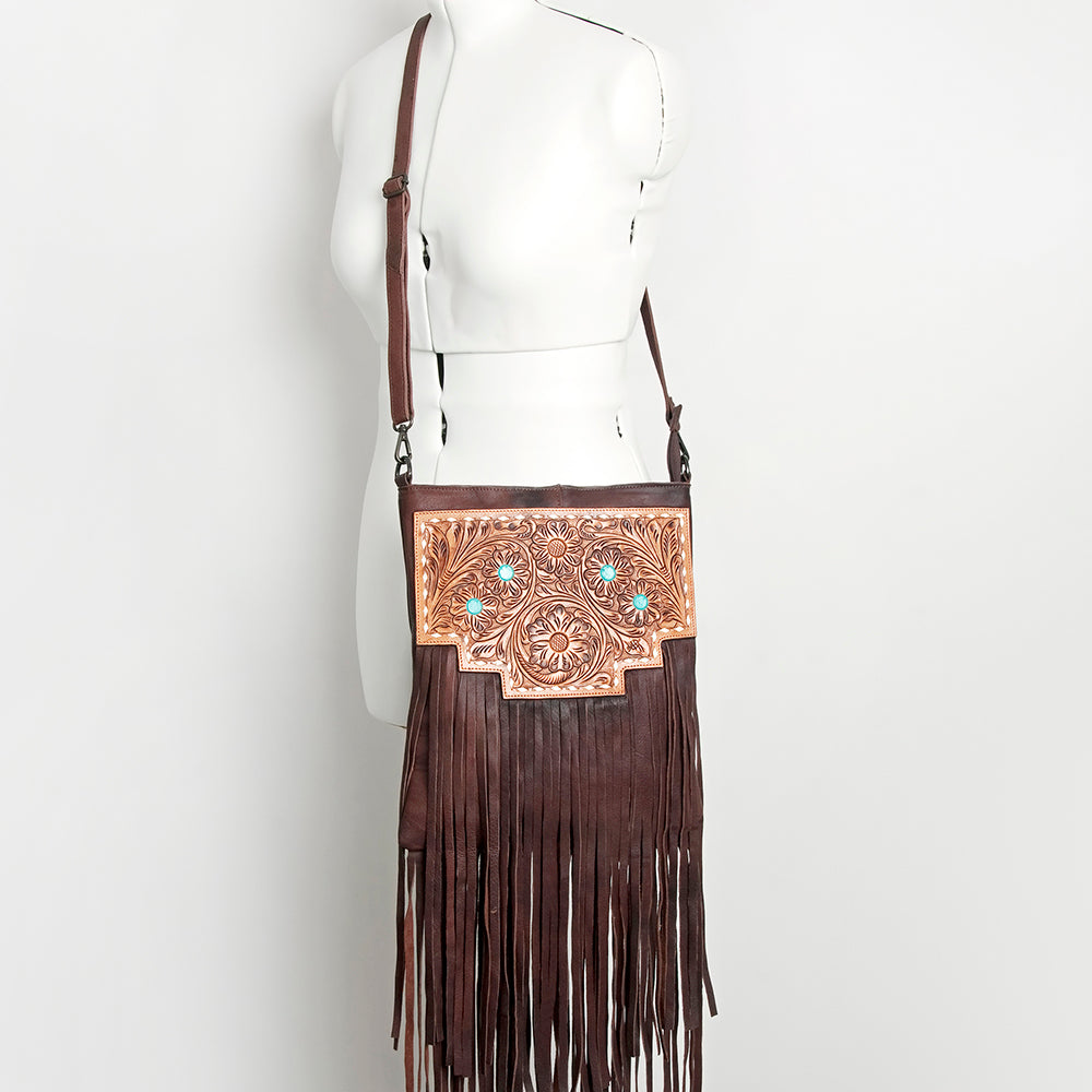 American Darling Cross Body Hand Tooled Full Grain Genuine Leather Western Women Bag Handbag Purse | Crossbody for Cute