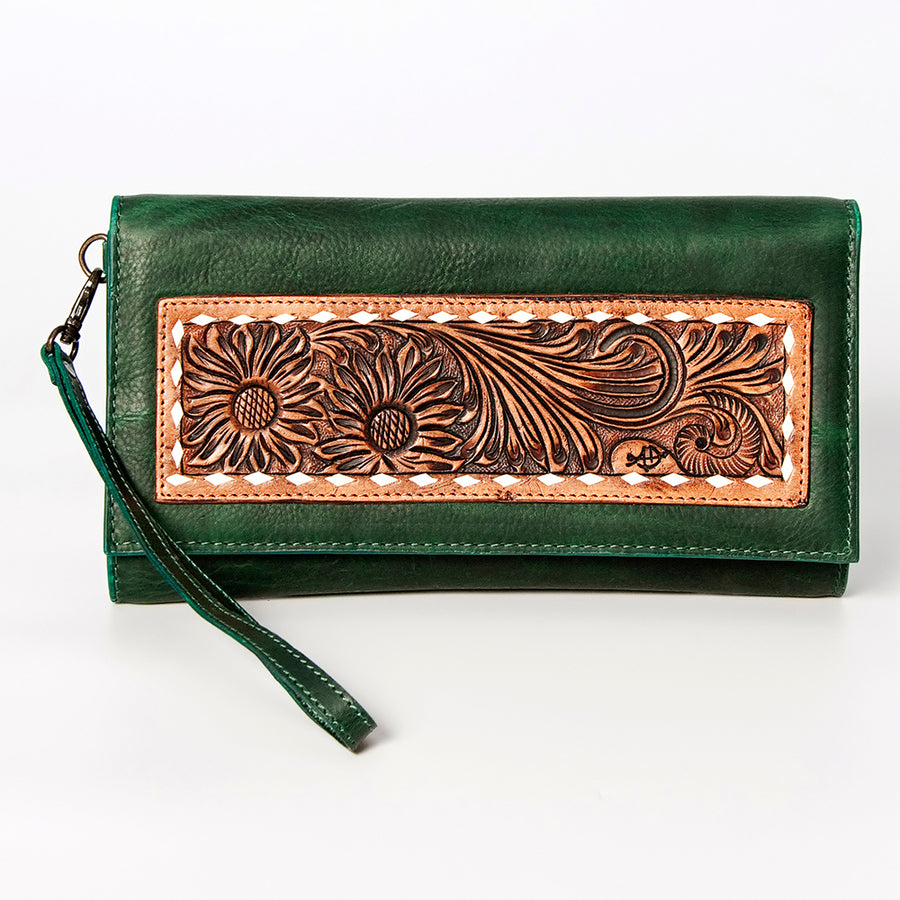 American Darling Wristlet Hand Tooled Genuine Leather Women Bag Western Handbag Purse