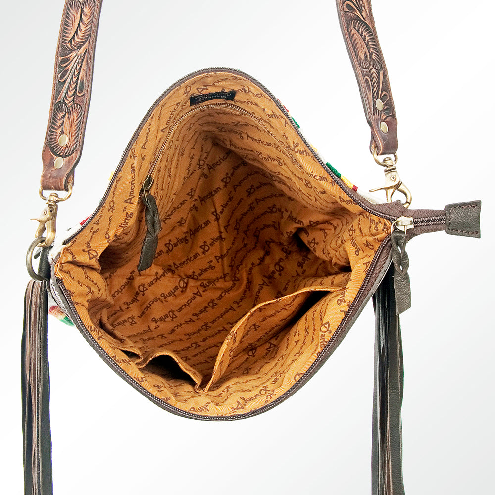 American Darling Large Crossbody Hand Tooled Saddle Blanket Genuine Leather Women Bag Western Handbag Purse | Cute