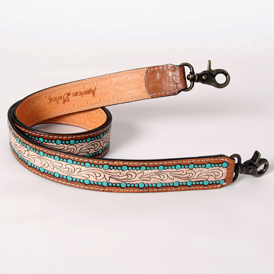 American Darling Hand Tooled Genuine Leather Crossbody Handle Strap for Bags Phone Keychain Wallet Purse Clutch Cellphone