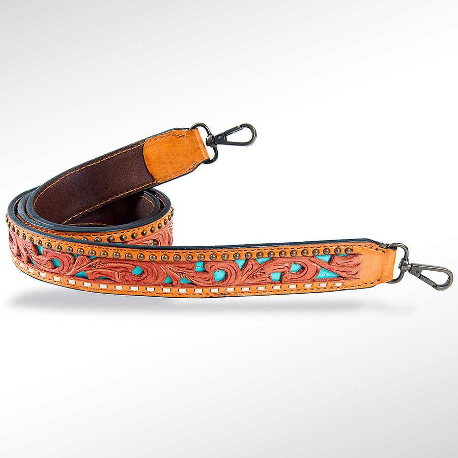 American Darling Hand Tooled Genuine Leather Crossbody Handle Strap for Bags Phone Wallet Purse Clutch