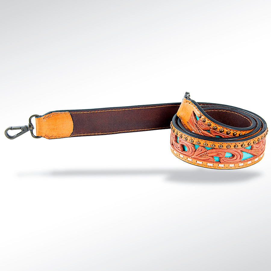 American Darling Hand Tooled Genuine Leather Crossbody Handle Strap for Bags Phone Wallet Purse Clutch
