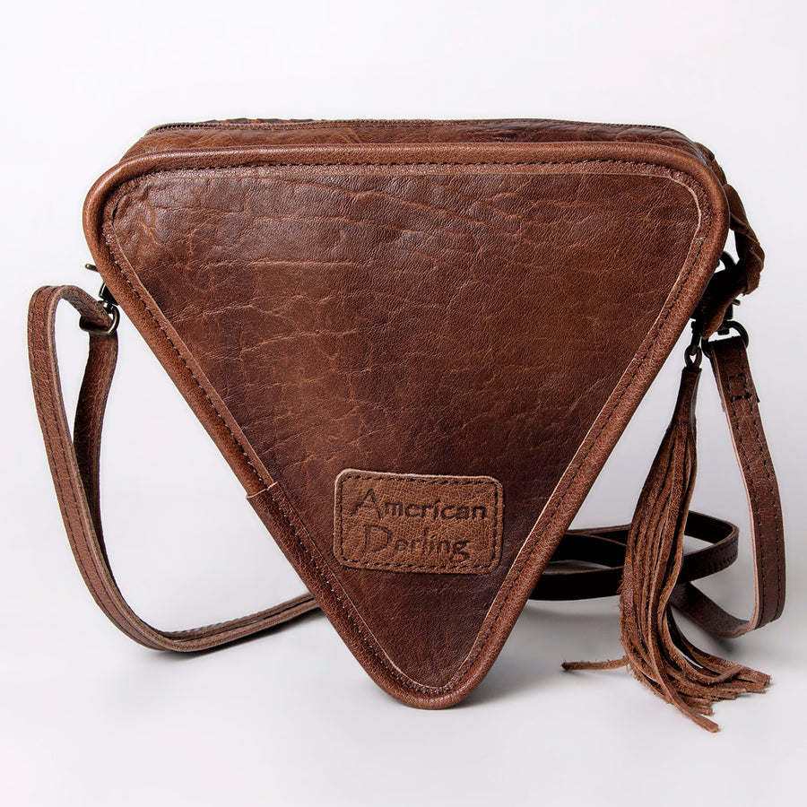 American Darling Cross body Bag Hand Tooled Floral Carved Genuine Leather Western Purse with YKK Zipper