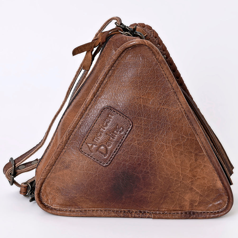 American Darling Cross body Bag Hand Tooled Floral Carved Genuine Leather Western Purse with YKK Zipper