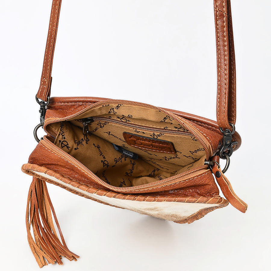 American Darling Cross body Bag Hand Tooled Floral Carved Genuine Leather Western Purse with YKK Zipper