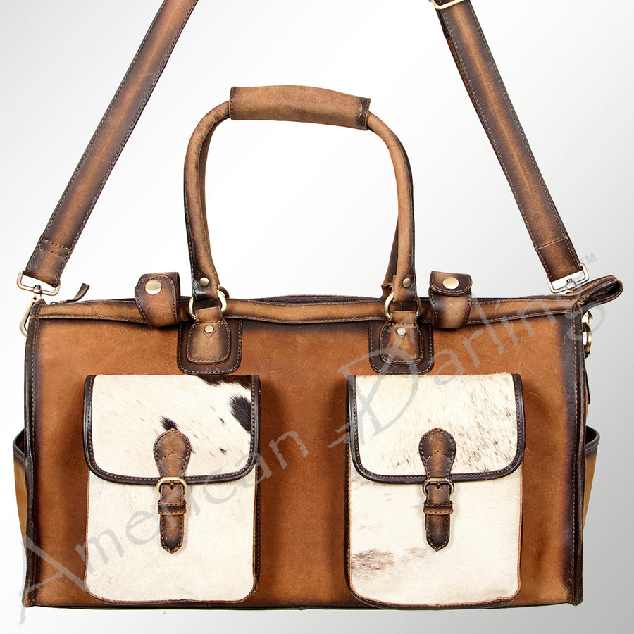 American Darling Women's Duffel Bag Western Hair On Genuine Leather Handbag and Ladies Purse